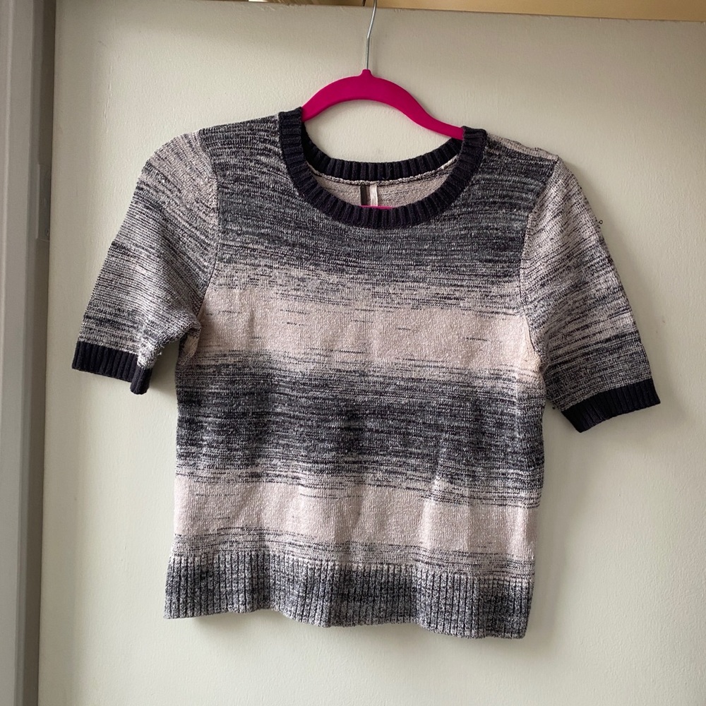 Cropped Short Sleeve Sweater